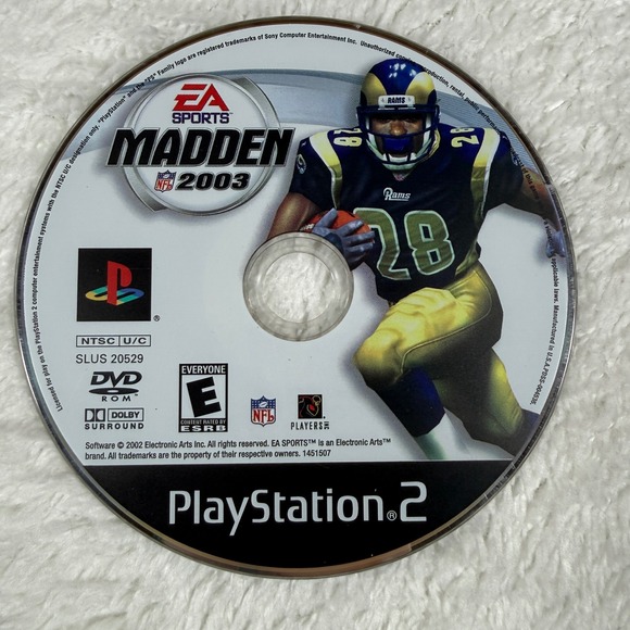 Ea Sports Other - EA Sports Madden NFL 2003 PS2 Disc Only Marshall Faulk Football SLUS 20529